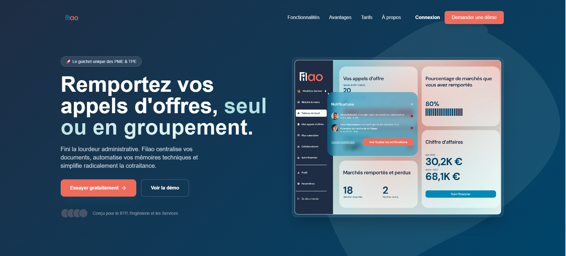 Filao Menu Go Live Studio | Ton site pro en 48h